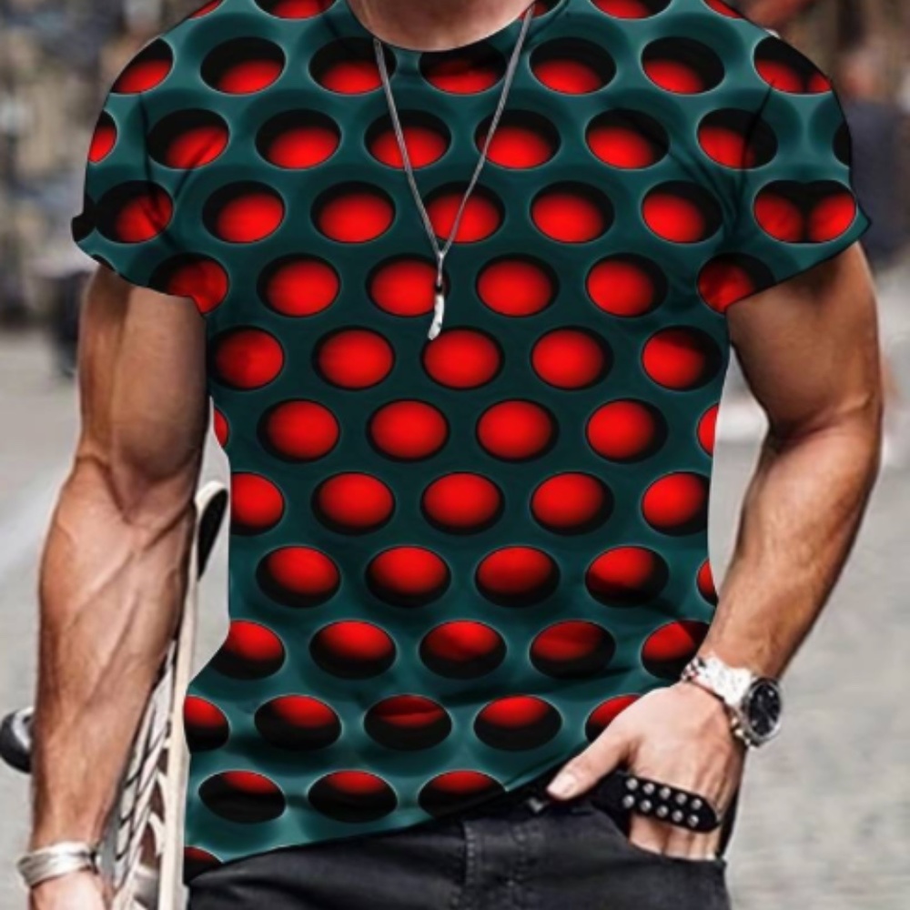 Optical Illusion GREAT for Da'Club.  Red Hole Pattern T-Shirt